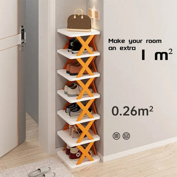 X-shaped shoe rack from My Store with multiple tiers for organizing sneakers and footwear efficiently.