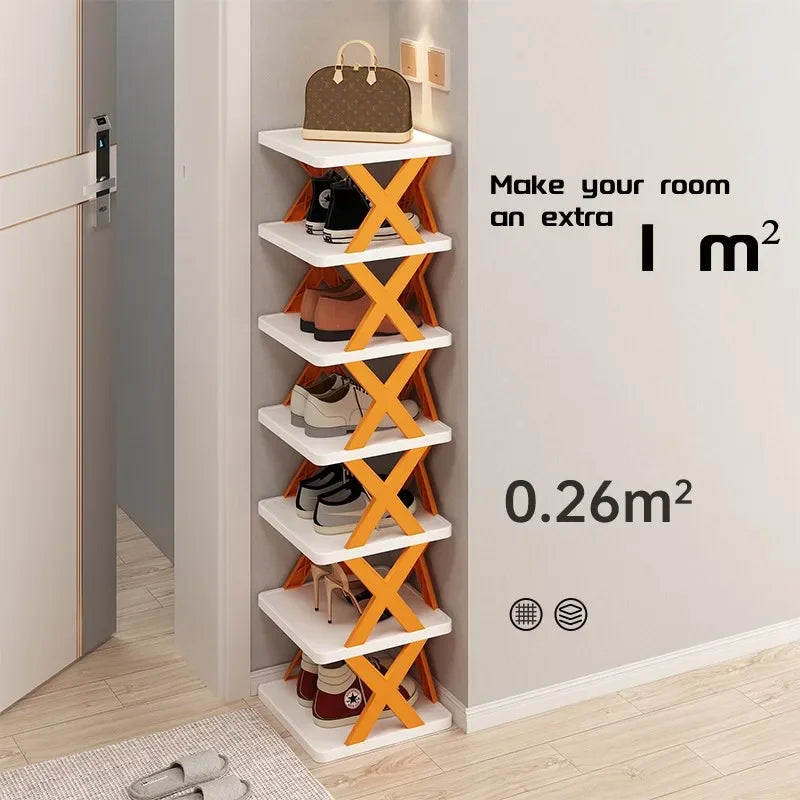 X-shaped shoe rack from My Store with multiple tiers for organizing sneakers and footwear efficiently.