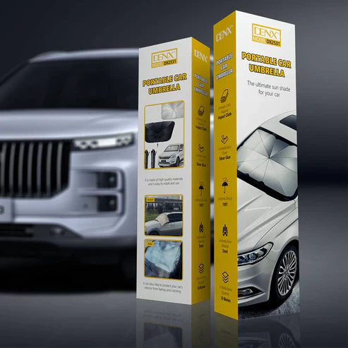 Portable Denx Car Umbrella from My Store, compact and lightweight with a sturdy canopy for vehicle protection.