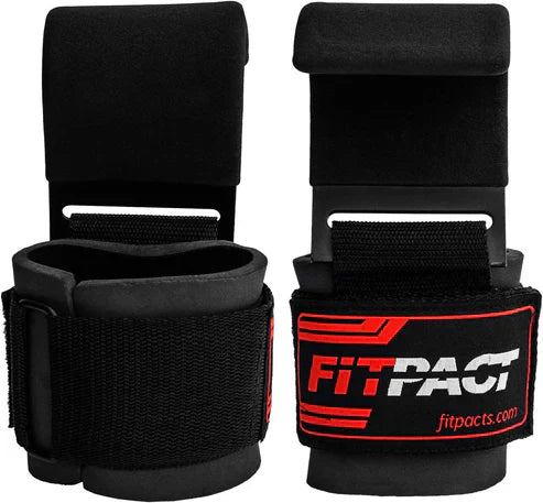 LORDEX Fitness lifting hook straps with padded grips for weightlifting and strength training, designed for secure grip during lifts.