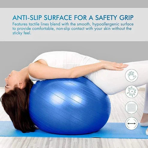 My Store LORDEX gym ball for fitness, shown inflated, with textured surface for exercise and core strengthening workouts.